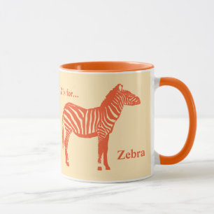 Zebra - Mandarin and light orange Mug