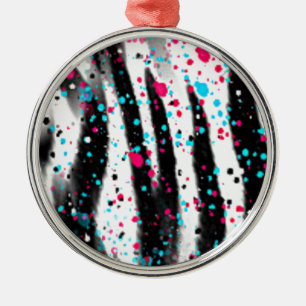 Zebra Metal Tree Decoration