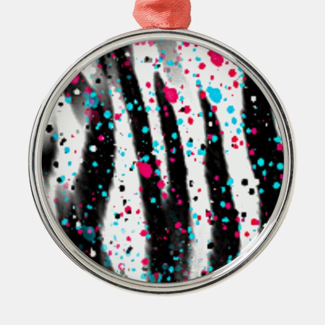 Zebra Metal Tree Decoration (Front)