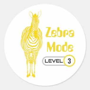 Zebra Mode Level 3, Customisable Sticker