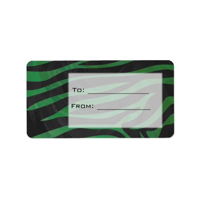 Zebra Monogram Black and Green Print Label (Front)