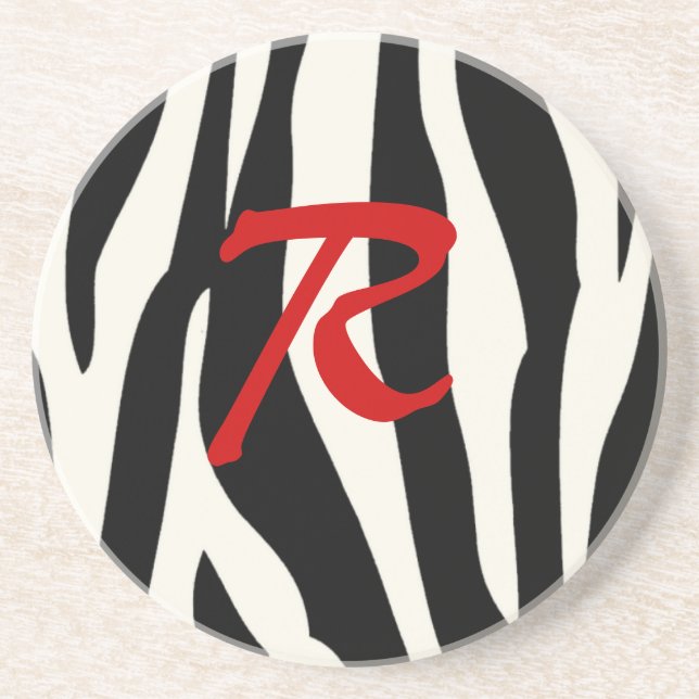 Zebra monogram Coaster (Front)