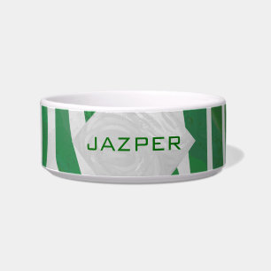 Zebra Monogram Green and White Print Bowl
