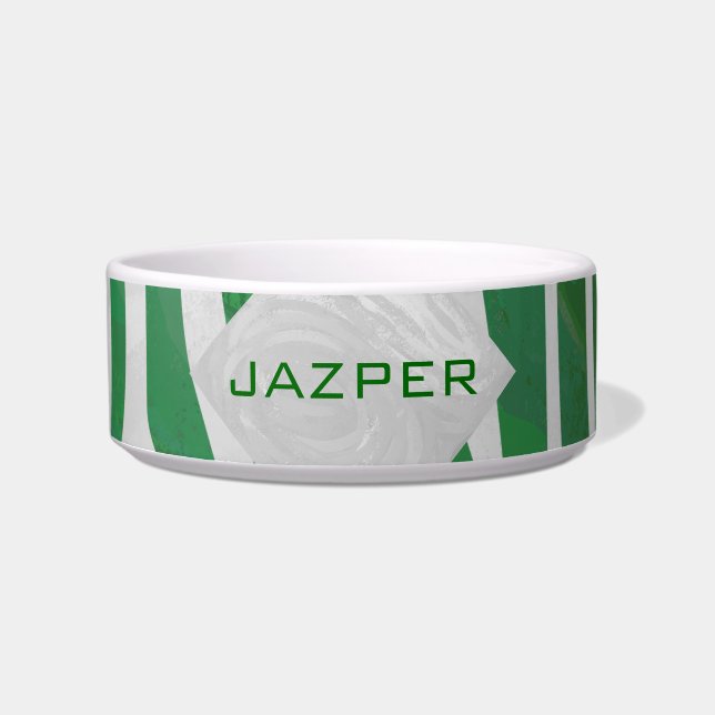 Zebra Monogram Green and White Print Bowl (Front)