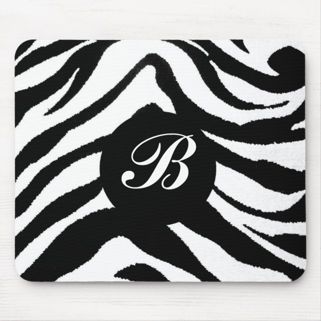 zebra monogram, mouse pad (Front)