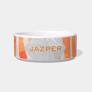 Zebra Monogram Orange and White Bowl