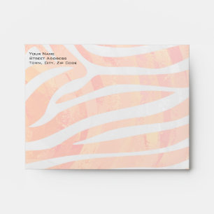 Zebra Monogram Orange and White Envelope