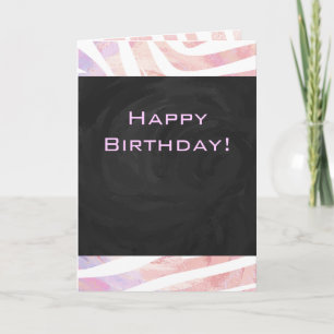 Zebra Monogram Pink and White Card