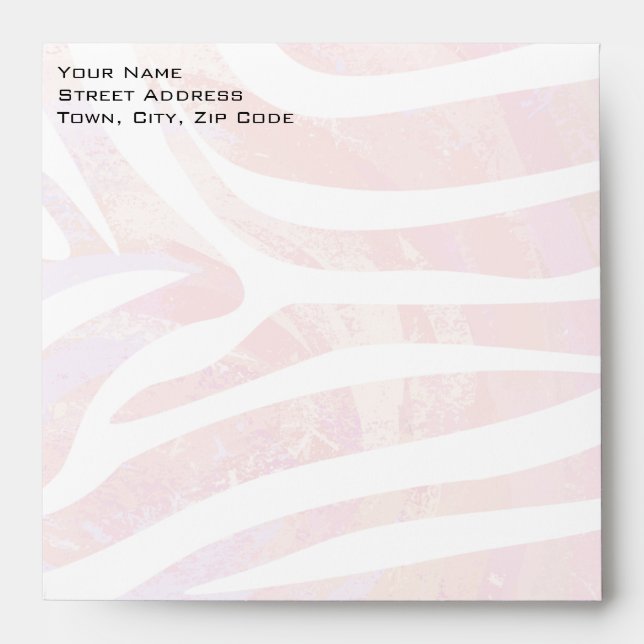 Zebra Monogram Pink and White Envelopes (Front)