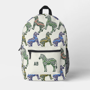 Zebra Monogram Printed Backpack
