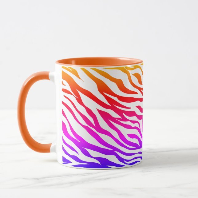 Zebra Multicolored Skin Stripes Pattern-15392 Mug (Left)