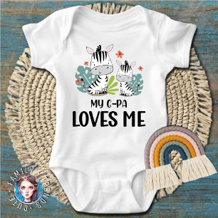Zebra My G-pa Loves Me Baby Bodysuit