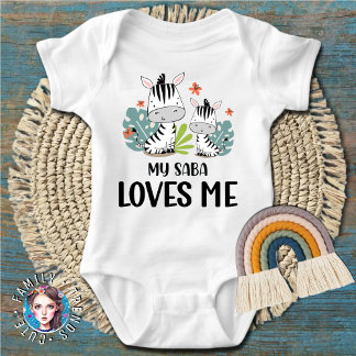 Zebra My Saba Loves Me Baby Bodysuit