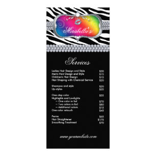 Zebra Nail Salon Makeup Artist Cosmetologist Rack Card