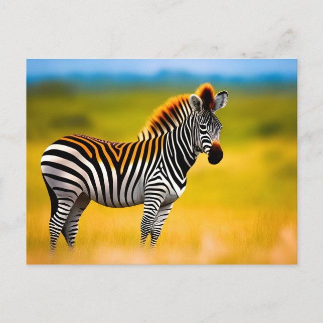 Zebra nature background postcard (Front)
