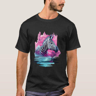 Zebra Nature Colourful Portrait Artwork Wildlife A T-Shirt