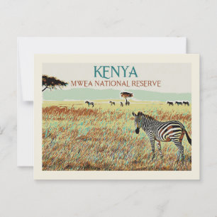 Zebra of Kenya, Mwea National Reserve Postcard