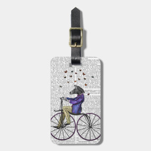 Zebra On Bicycle Luggage Tag