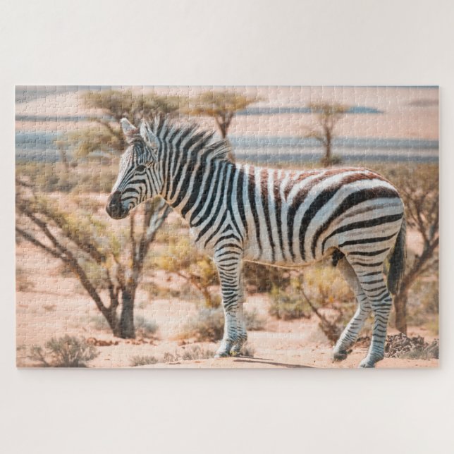 Zebra on Safari Jigsaw Puzzle (Horizontal)
