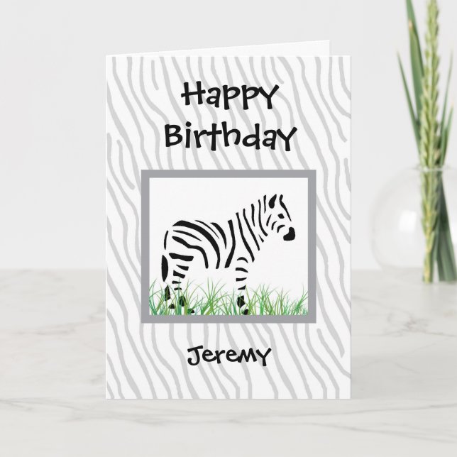 Zebra on white background card (Front)