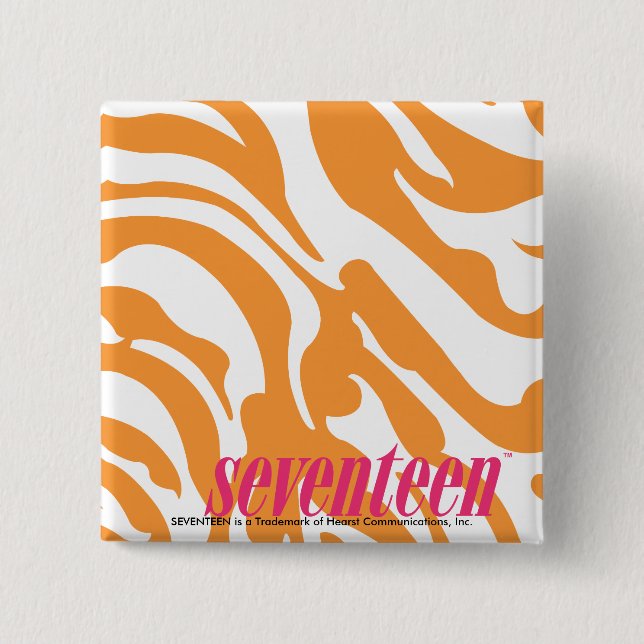 Zebra Orange 15 Cm Square Badge (Front)