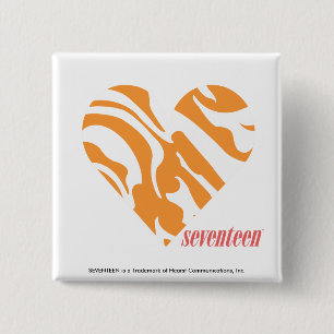 Zebra Orange 2 15 Cm Square Badge