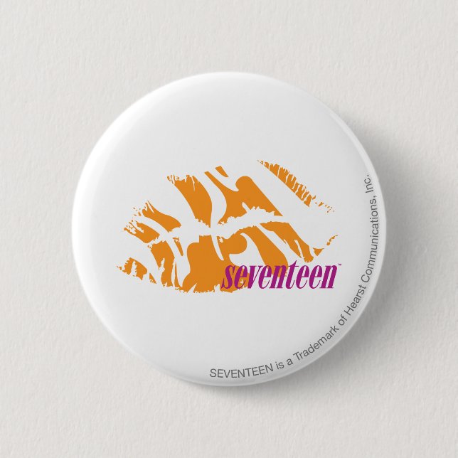 Zebra Orange 6 Cm Round Badge (Front)