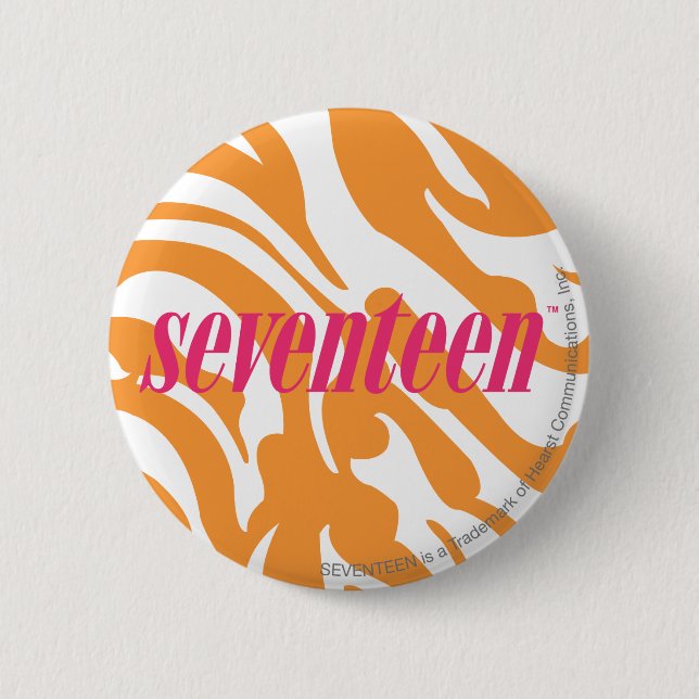Zebra Orange 6 Cm Round Badge (Front)