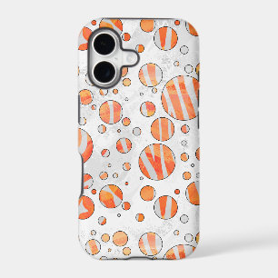 Zebra Orange and White Polka Dot