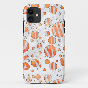 Zebra Orange and White Polka Dot iPhone 11 Case