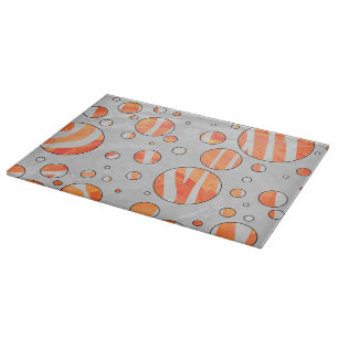 Zebra Orange and White Polka Dot Cutting Board