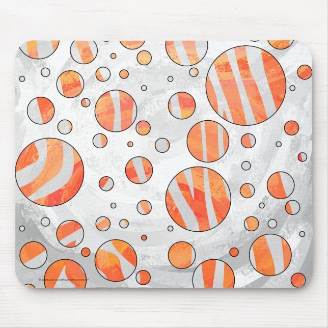 Zebra Orange and White Polka Dot Mouse Pad (Front)