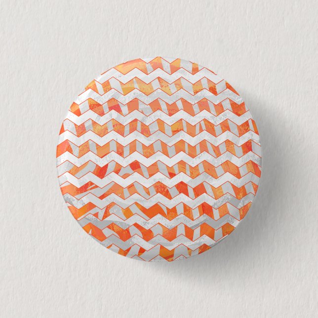 Zebra Orange and White Print 3 Cm Round Badge (Front)