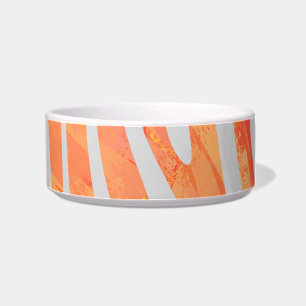 Zebra Orange and White Print Bowl