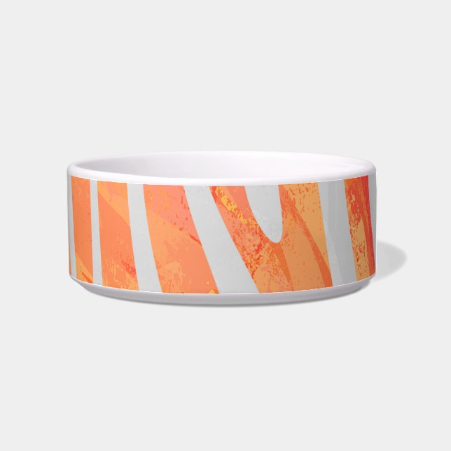 Zebra Orange and White Print Bowl (Right)