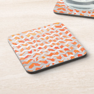 Zebra Orange and White Print Coaster