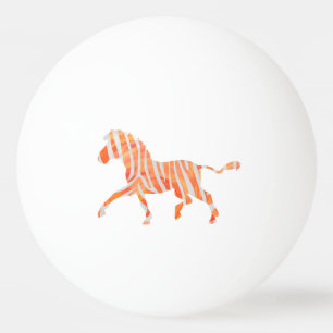 Zebra Orange and White Print Ping Pong Ball