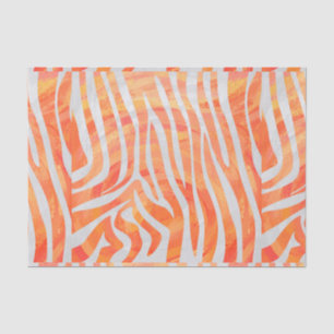 Zebra Orange and White Print Tissue Paper