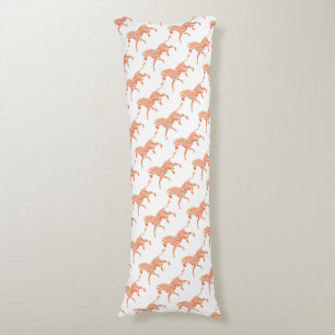 Zebra Orange and White Silhouette Body Cushion