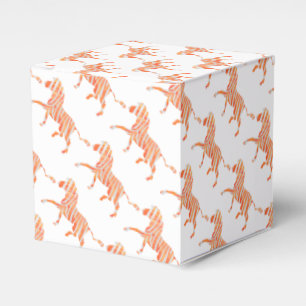 Zebra Orange and White Silhouette Favour Box