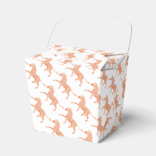 Zebra Orange and White Silhouette Favour Box