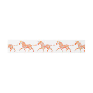 Zebra Orange and White Silhouette Invitation Belly Band