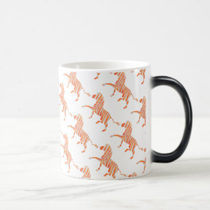 Zebra Orange and White Silhouette Magic Mug