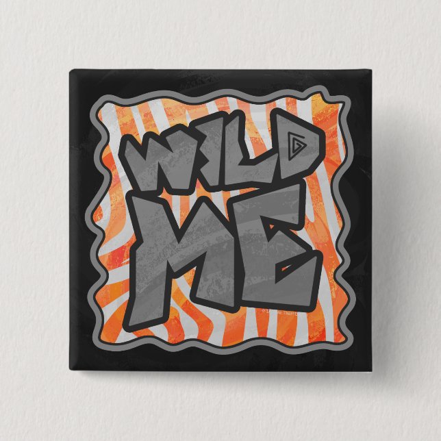 Zebra Orange and White Wild Me 15 Cm Square Badge (Front)
