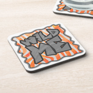 Zebra Orange and White Wild Me Coaster