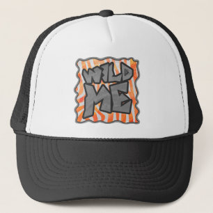 Zebra Orange and White Wild Me Trucker Hat