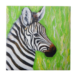 Zebra Painting Ceramic Tile
