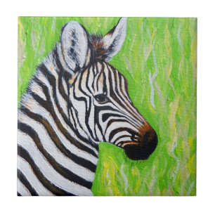 Zebra Painting Ceramic Tile