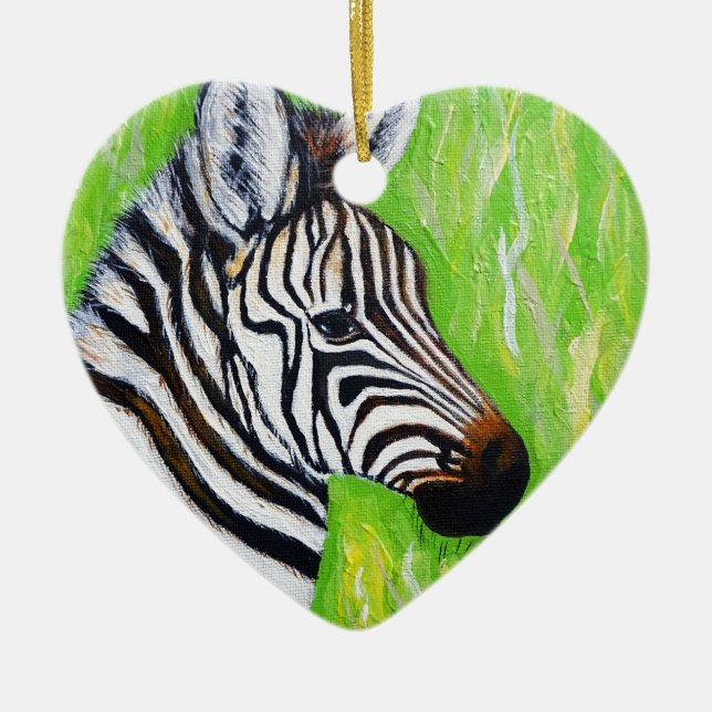 Zebra Painting Ceramic Tree Decoration (Front)