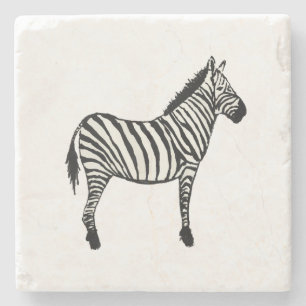Zebra Painting Marble Stone Coaster